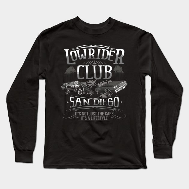 lowrider Club San Diego Long Sleeve T-Shirt by Jandjprints